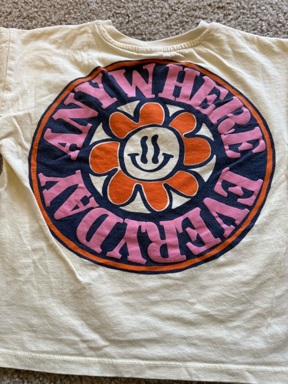 Zara White Tee with Pink & Orange Graphic